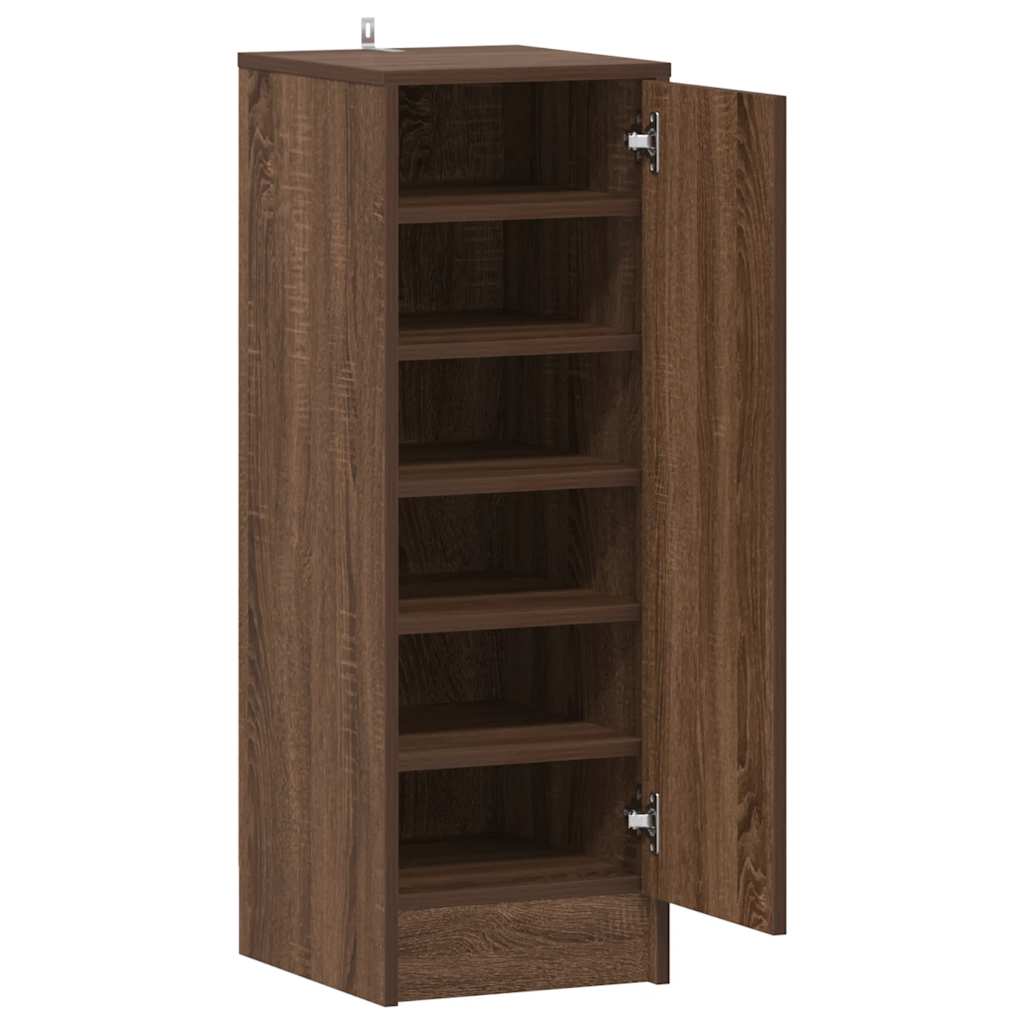 Schuhregal Braun Eichen-Optik 32x35x92 cm Holzwerkstoff